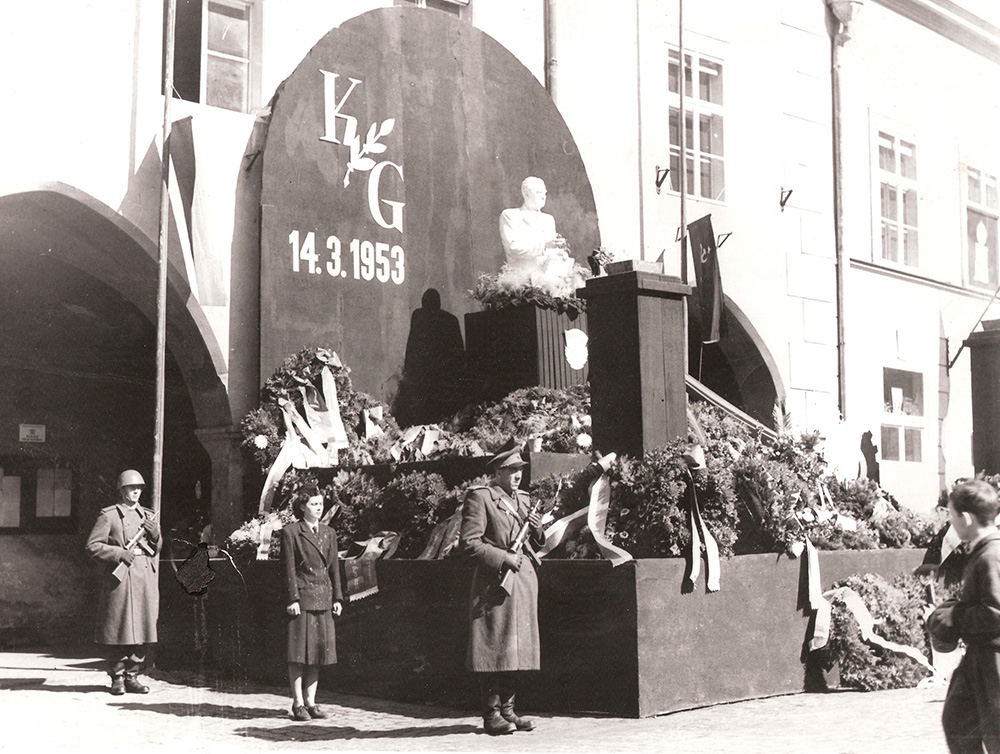 Main square, 1953, mourning the death of President Klement Gottwald on the main square (March 1953) - 2
